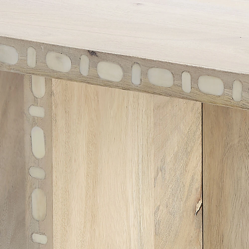 Sama 24 X 20 Inch White Patina Side Table 4 Sama 24 X 20 Inch White Patina Side Table - Image 4