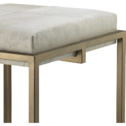 Shelby 30 Inch White Hide & Antique Brass Bar Stool -Home Decorate Shop 20shel bswh 1