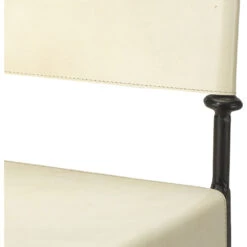 Sweetwater Off White Leather & Black Forged Iron Dining Chair -Home Decorate Shop 20swee dcwh 2