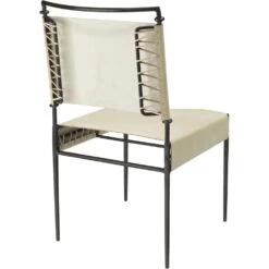 Sweetwater Off White Leather & Black Forged Iron Dining Chair -Home Decorate Shop 20swee dcwh 3