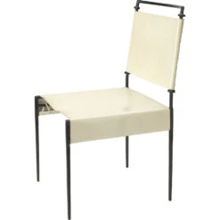 Sweetwater Off White Leather & Black Forged Iron Dining Chair -Home Decorate Shop 20swee dcwh 4