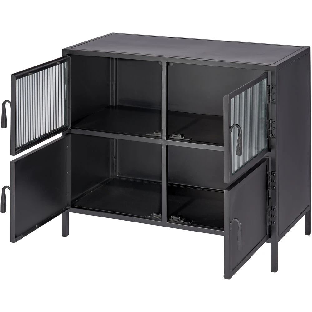 Vitrino 33.5 X 30 Inch Black 4 Door Side Table 8 Vitrino 33.5 X 30 Inch Black 4 Door Side Table - Image 8
