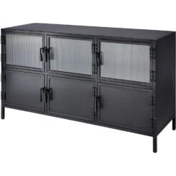 Vitrino 50 Inch Black 6 Door Console -Home Decorate Shop 20vitr6 cobk 8