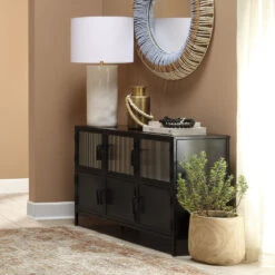 Vitrino 50 Inch Black 6 Door Console -Home Decorate Shop 20vitr6 cobk 9