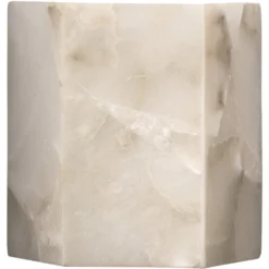 Borealis 1 Light 7 Inch Alabaster Wall Sconce Wall Light, Hexagon