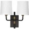 Lawton 2 Light 13 Inch Oil Rubbed Bronze W/ Antique Brass Accents Double Arm Wall Sconce Wall Light