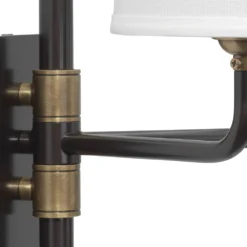 Lawton 2 Light 13 Inch Oil Rubbed Bronze W/ Antique Brass Accents Double Arm Wall Sconce Wall Light -Home Decorate Shop 4lawt dbob 3