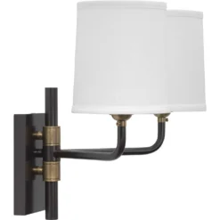 Lawton 2 Light 13 Inch Oil Rubbed Bronze W/ Antique Brass Accents Double Arm Wall Sconce Wall Light -Home Decorate Shop 4lawt dbob 5