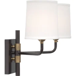 Lawton 2 Light 13 Inch Oil Rubbed Bronze W/ Antique Brass Accents Double Arm Wall Sconce Wall Light -Home Decorate Shop 4lawt dbob 6