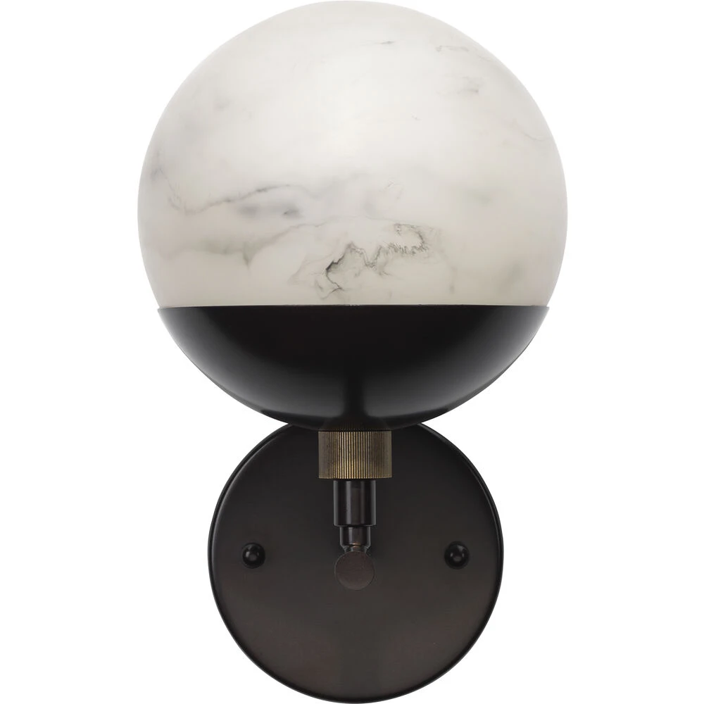 Metro 1 Light 7 Inch Faux White Alabaster And Oil Rubbed Bronze Wall Sconce Wall Light 1 Metro 1 Light 7 Inch Faux White Alabaster And Oil Rubbed Bronze Wall Sconce Wall Light