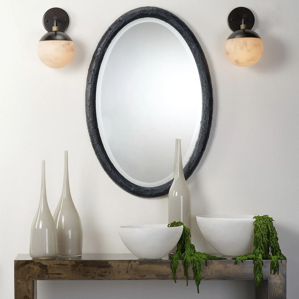 Metro 1 Light 7 Inch Faux White Alabaster And Oil Rubbed Bronze Wall Sconce Wall Light 2 Metro 1 Light 7 Inch Faux White Alabaster And Oil Rubbed Bronze Wall Sconce Wall Light - Image 2