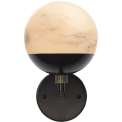 Metro 1 Light 7 Inch Faux White Alabaster And Oil Rubbed Bronze Wall Sconce Wall Light 11 Metro 1 Light 7 Inch Faux White Alabaster And Oil Rubbed Bronze Wall Sconce Wall Light -Home Decorate Shop 4metr scob 4