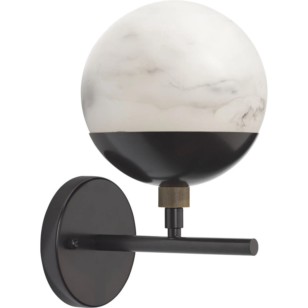 Metro 1 Light 7 Inch Faux White Alabaster And Oil Rubbed Bronze Wall Sconce Wall Light 6 Metro 1 Light 7 Inch Faux White Alabaster And Oil Rubbed Bronze Wall Sconce Wall Light - Image 6