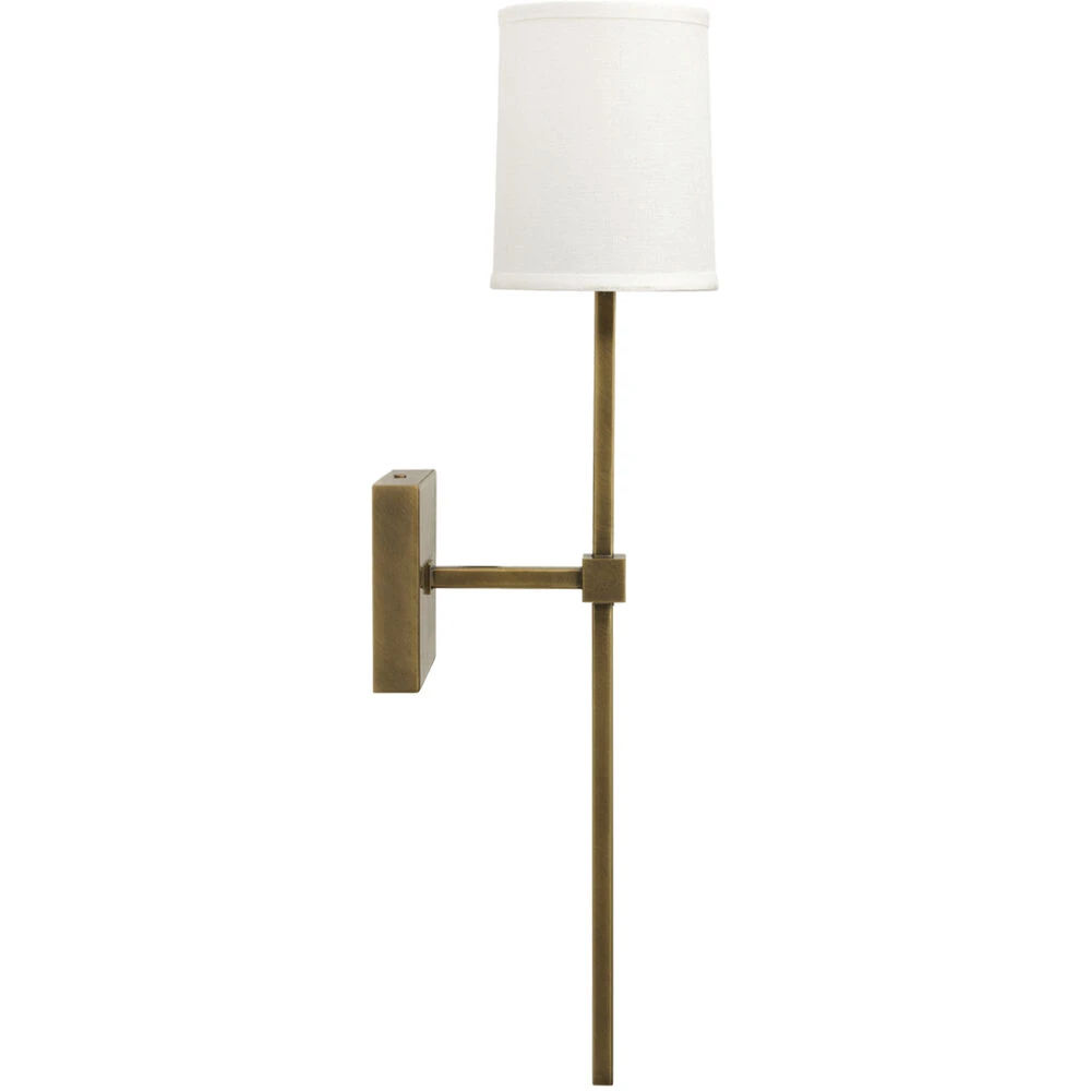 Minerva 1 Light 5 Inch Antique Brass & White Linen Wall Sconce Wall Light 3 Minerva 1 Light 5 Inch Antique Brass & White Linen Wall Sconce Wall Light - Image 3