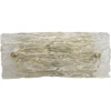 Swan Curved Glass 2 Light 12 Inch Clear Textured Glass W/ Antique Brass Wall Sconce Wall Light