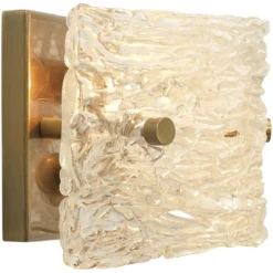 Swan Curved Glass 2 Light 12 Inch Clear Textured Glass W/ Antique Brass Wall Sconce Wall Light -Home Decorate Shop 4swan smcl 3