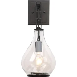 Tear Drop 1 Light 8 Inch Clear Glass & Oil Rubbed Bronze Metal Wall Sconce Wall Light -Home Decorate Shop 4tear scob 4