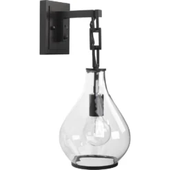 Tear Drop 1 Light 8 Inch Clear Glass & Oil Rubbed Bronze Metal Wall Sconce Wall Light -Home Decorate Shop 4tear scob 5