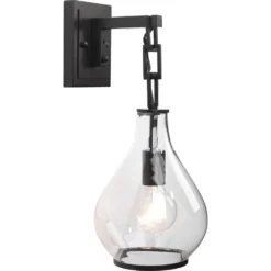 Tear Drop 1 Light 8 Inch Clear Glass & Oil Rubbed Bronze Metal Wall Sconce Wall Light -Home Decorate Shop 4tear scob 6