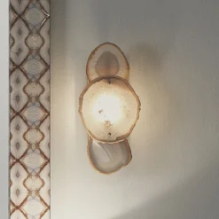 Trinity 1 Light 7 Inch Pale Lavender Agate & Antique Brass Wall Sconce Wall Light -Home Decorate Shop 4trin sclv 15