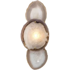 Trinity 1 Light 7 Inch Pale Lavender Agate & Antique Brass Wall Sconce Wall Light -Home Decorate Shop 4trin sclv 5