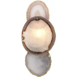 Trinity 1 Light 7 Inch Pale Lavender Agate & Antique Brass Wall Sconce Wall Light -Home Decorate Shop 4trin sclv 7