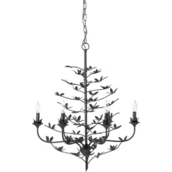 Blooming 12 Light 30 Inch Black Chandelier Ceiling Light