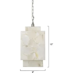 Borealis 1 Light 9 Inch Alabaster Pendant Ceiling Light, Cube 10 Borealis 1 Light 9 Inch Alabaster Pendant Ceiling Light, Cube -Home Decorate Shop 5borcub pewh 8