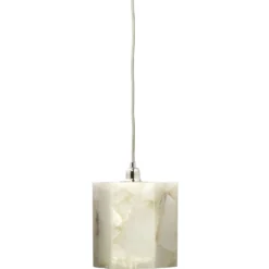 Borealis 1 Light 7 Inch Alabaster Pendant Ceiling Light, Hexagon