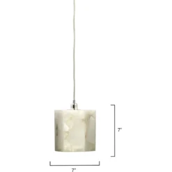 Borealis 1 Light 7 Inch Alabaster Pendant Ceiling Light, Hexagon -Home Decorate Shop 5bore smwh 5