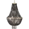 Capsize 5 Light 20 Inch Black Mother Of Pearl And Champagne Leaf Metal Chandelier Ceiling Light