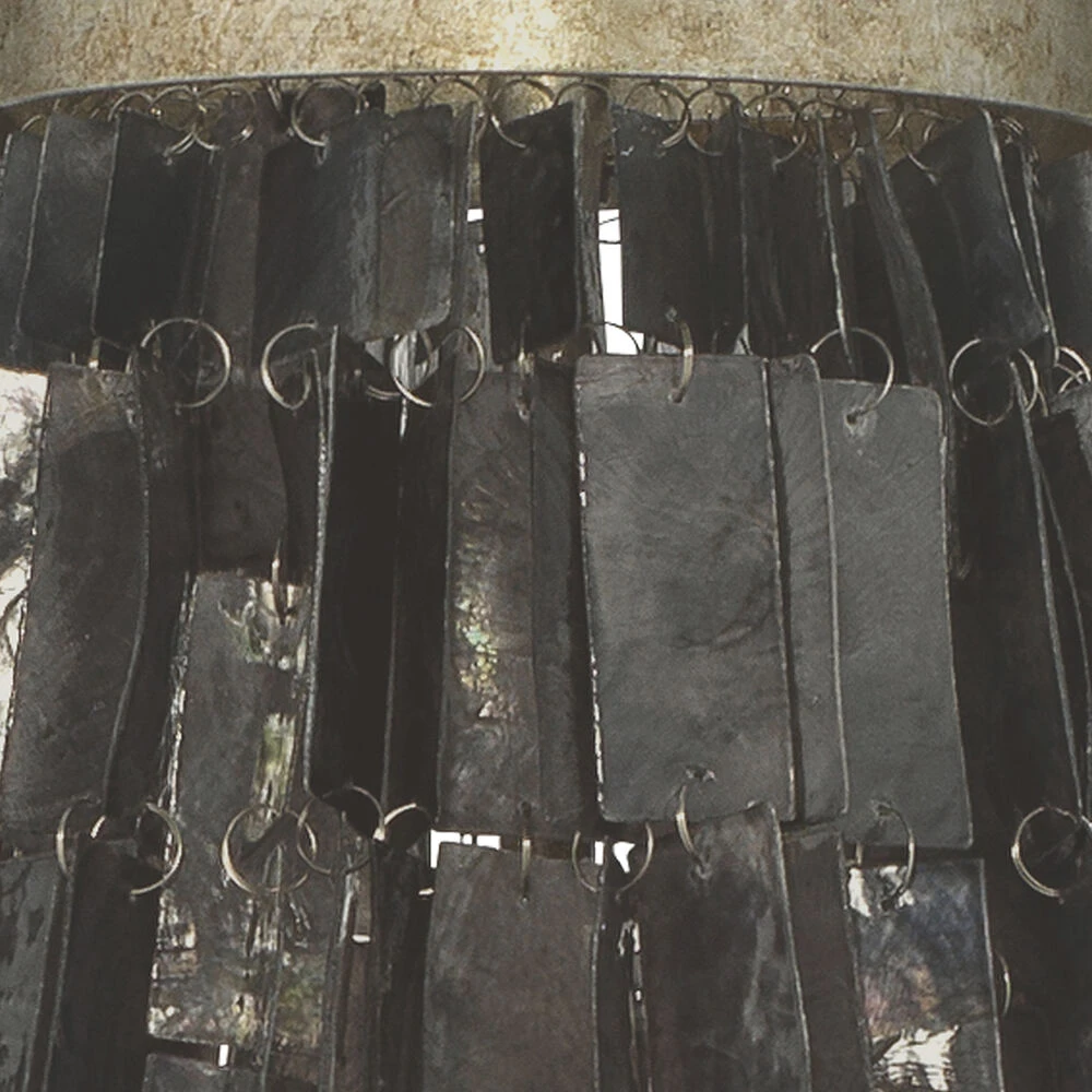 Capsize 5 Light 20 Inch Black Mother Of Pearl And Champagne Leaf Metal Chandelier Ceiling Light 4 Capsize 5 Light 20 Inch Black Mother Of Pearl And Champagne Leaf Metal Chandelier Ceiling Light - Image 4