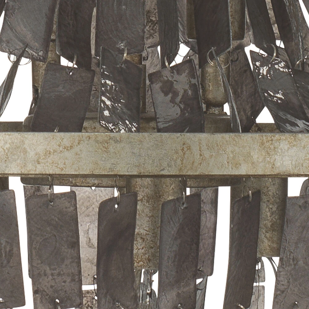 Capsize 5 Light 20 Inch Black Mother Of Pearl And Champagne Leaf Metal Chandelier Ceiling Light 6 Capsize 5 Light 20 Inch Black Mother Of Pearl And Champagne Leaf Metal Chandelier Ceiling Light - Image 6