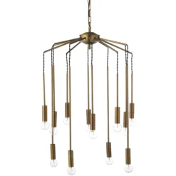 Cascade 12 Light 26 Inch Antique Brass Pendant Ceiling Light