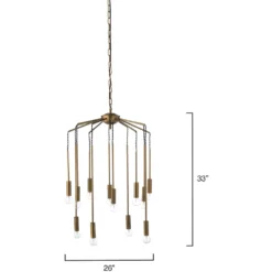 Cascade 12 Light 26 Inch Antique Brass Pendant Ceiling Light -Home Decorate Shop 5casc chab 6