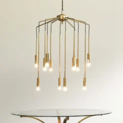 Cascade 12 Light 26 Inch Antique Brass Pendant Ceiling Light -Home Decorate Shop 5casc chab 8