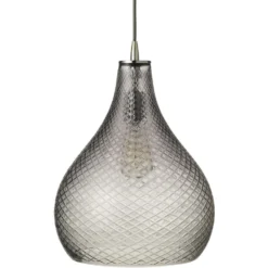 Cut Glass Curved 1 Light 13.00 Inch Pendant