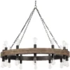 Cirque 24 Light 48 Inch Salvaged Grey Oak & Oil Rubbed Bronze Chandelier Ceiling Light