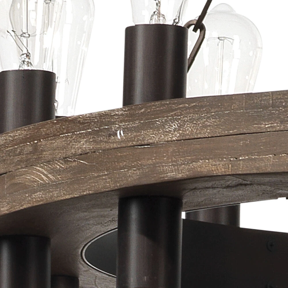 Cirque 24 Light 48 Inch Salvaged Grey Oak & Oil Rubbed Bronze Chandelier Ceiling Light 4 Cirque 24 Light 48 Inch Salvaged Grey Oak & Oil Rubbed Bronze Chandelier Ceiling Light - Image 4