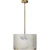 Elancourt 3 Light 17 Inch White Faux Alabaster & Antique Brass Pendant Ceiling Light