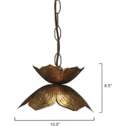 Flowering Lotus 1 Light 11 Inch Antique Gold Pendant Ceiling Light -Home Decorate Shop 5flow smgo 3
