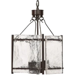 Glenn 4 Light 14 Inch Bronze And Oil Rubbed Bronze Chandelier Ceiling Light, Small