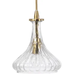 Isabella Carafe 1 Light 7 Inch Clear With Brass Pendant Ceiling Light