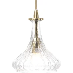 Isabella Carafe 1 Light 7 Inch Clear With Brass Pendant Ceiling Light -Home Decorate Shop 5isab clbr 4
