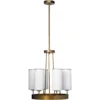 Kindgom LED 28 Inch Antique Brass Chandelier Ceiling Light