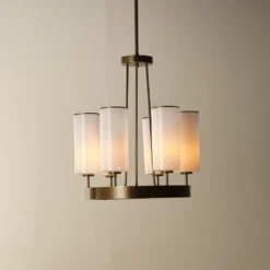 Kindgom LED 28 Inch Antique Brass Chandelier Ceiling Light -Home Decorate Shop 5king chab 4