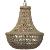 Jute Macrame 1 Light 18 Inch Jute Chandelier Ceiling Light