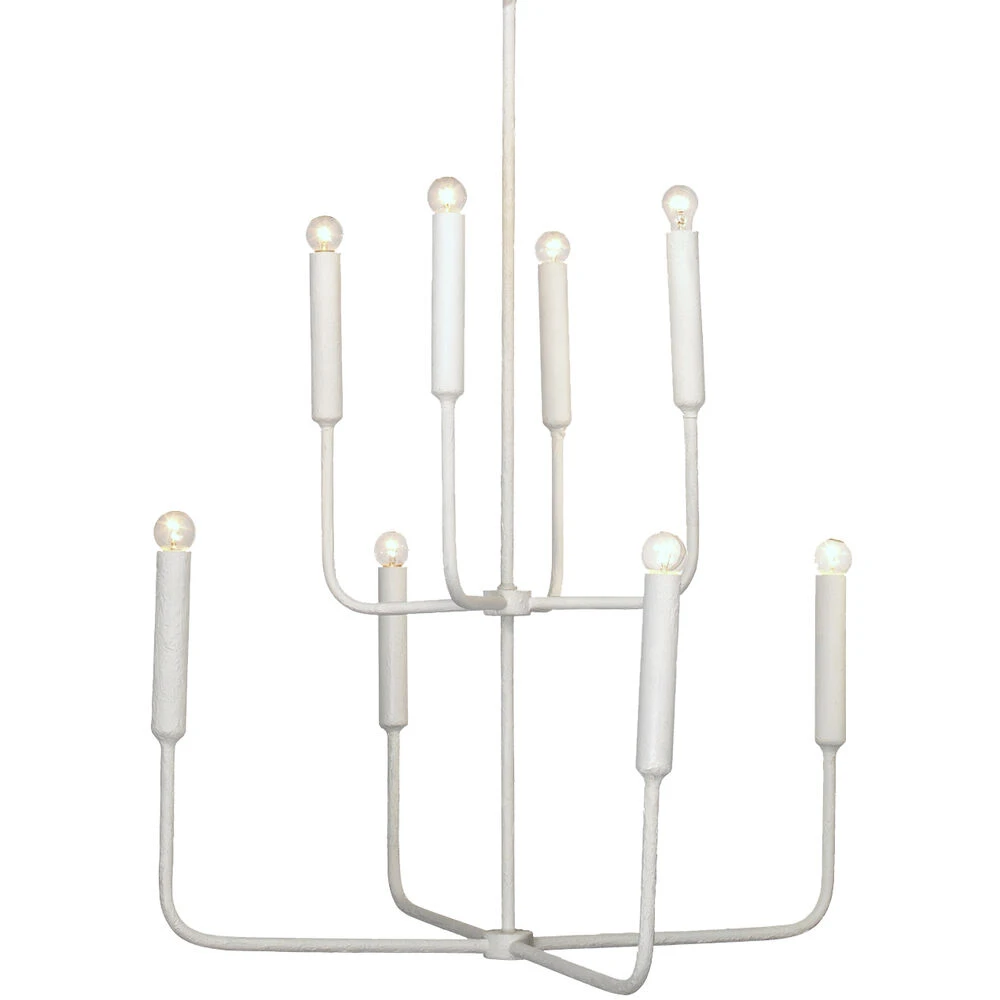 Mercer 8 Light 36 Inch White Gesso Two Tier Chandelier Ceiling Light 2 Mercer 8 Light 36 Inch White Gesso Two Tier Chandelier Ceiling Light - Image 2