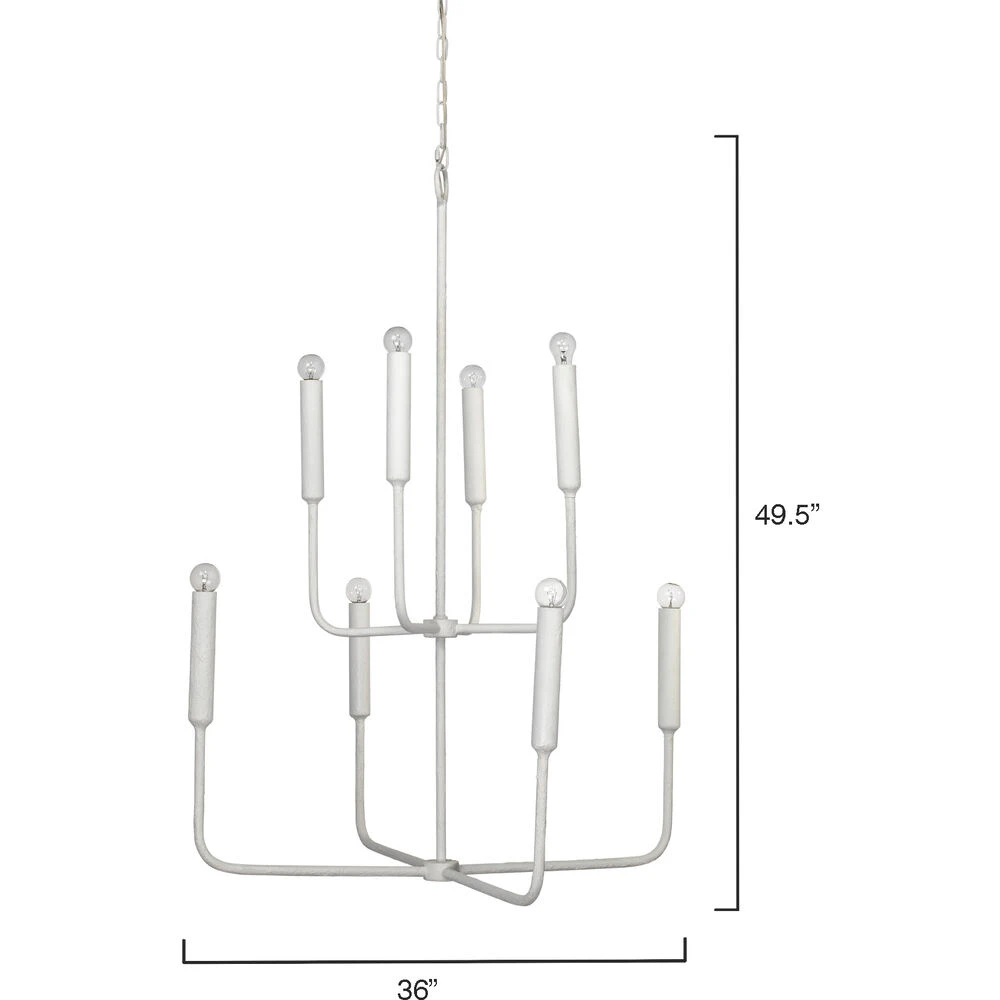 Mercer 8 Light 36 Inch White Gesso Two Tier Chandelier Ceiling Light 4 Mercer 8 Light 36 Inch White Gesso Two Tier Chandelier Ceiling Light - Image 4