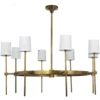 Minerva 8 Light 48 Inch Antique Brass Chandelier Ceiling Light